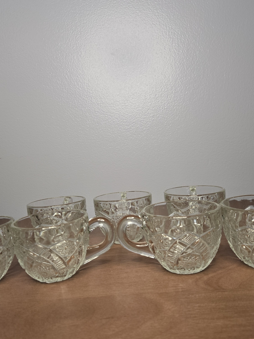 SET OF SEVEN EAPG McKee Concord Clear Punch Cups Mugs Vintage Glass 7 Coffee/tea